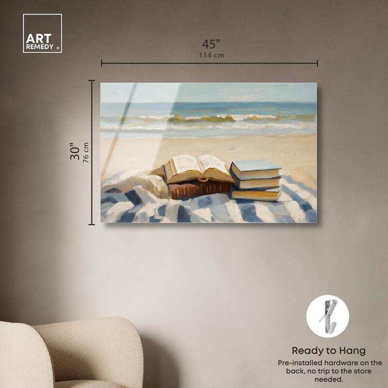 Beach Reading Acrylic by Art Remedy, Ready to Hang