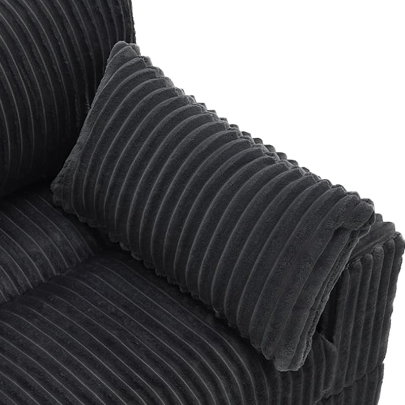 Oversied Plush Corduroy Fabric Modular Sectional Sofa with Chaise, Ottoman