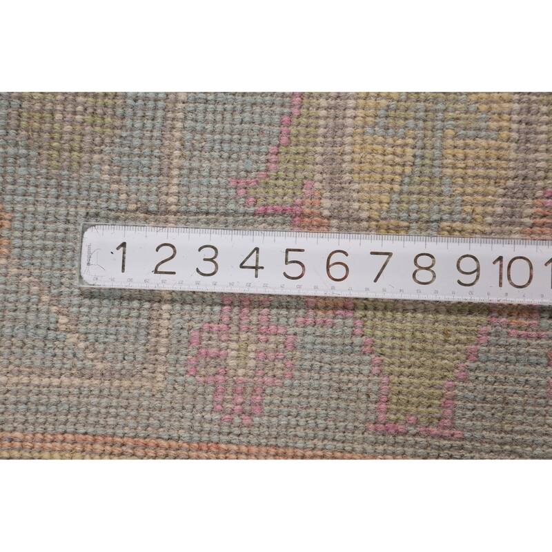 Grey Floral Oushak Indian Area Rug Handmade Wool Carpet - 8'8"x 12'6"