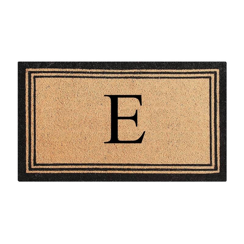A1HC Pure Natural Coir Monogrammed Heavy Duty PVC Backing Doormat