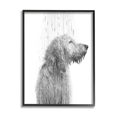 Stupell Dog Bathroom Splash Framed Giclee Art Design by Annalisa Latella