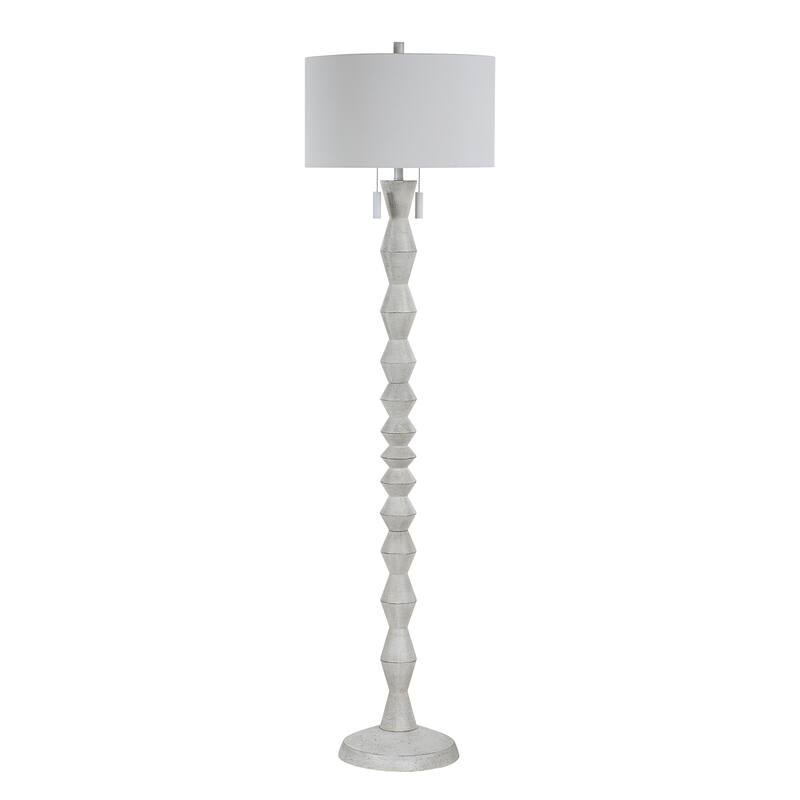 Everren Sorriso 75.0" Height Floor Lamps, White Wood Texture