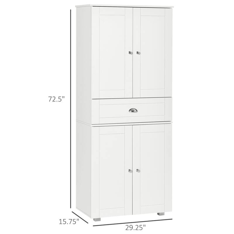 Modern Storage Cabinet with 1 Center Drawer and 3 Adjustable Shelves for Kitchen