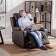 preview thumbnail 41 of 52, EROMMY Oversized Power Lift Recliner with Massage & Heat – PU Leather Chair with Pockets, Cup Holders & USB Port