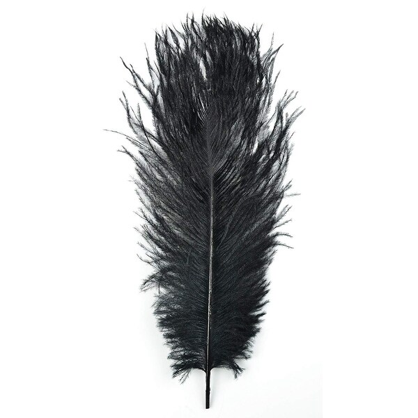 Pack of 3 Black Party Favors Fancy Ostrich Plumes 13"- 15" - N/A