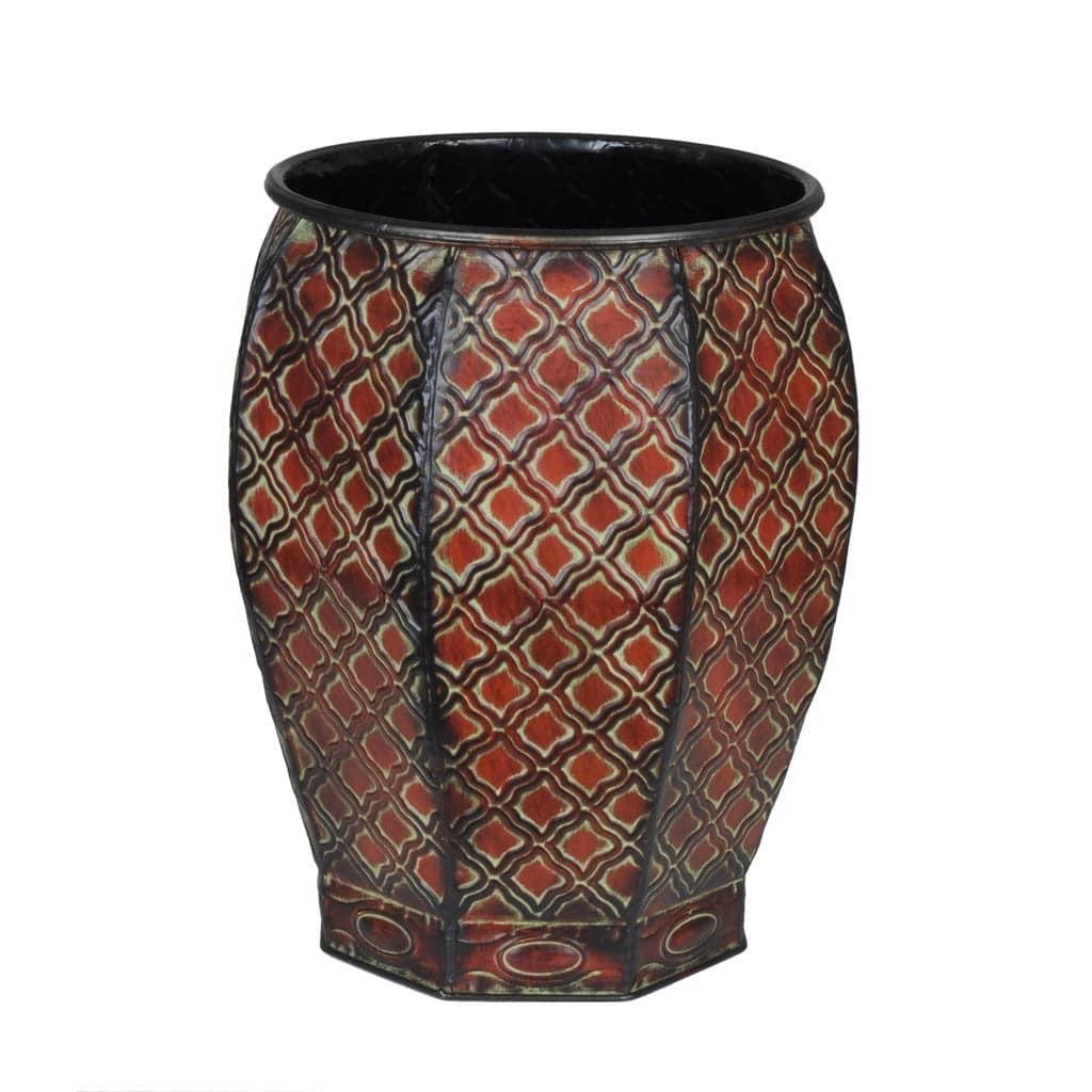 Decorative Octagon Metal Vase