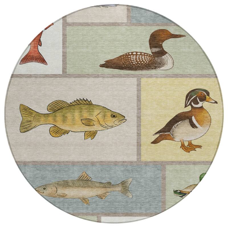 Machine Washable Indoor/ Outdoor Cabin Lodge Chantille Rug