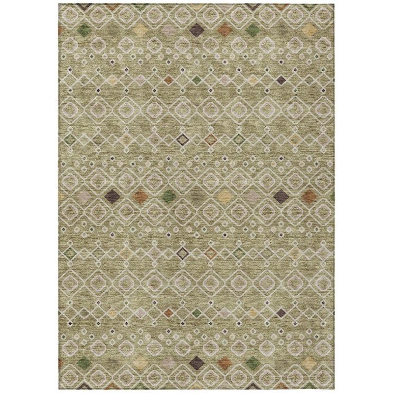Machine Washable Indoor/ Outdoor Global Contempory Chantille Rug