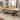 Brown Wood Dining Table with Black Metal Base