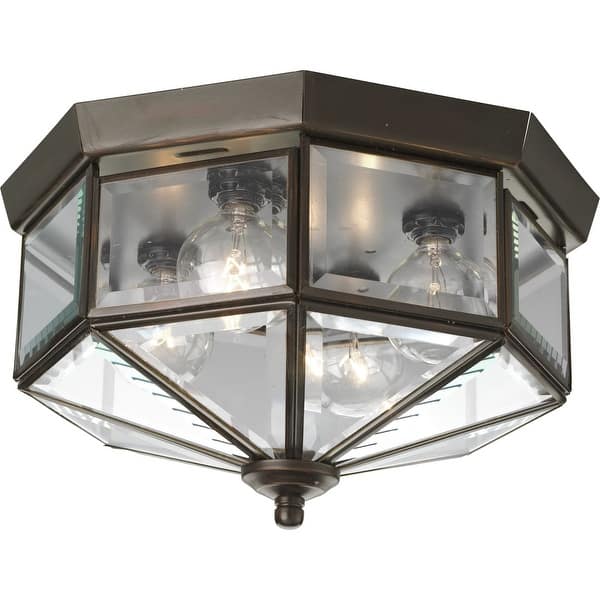 slide 2 of 7, Progress Lighting Four-Light Beveled Glass 11-1 8" Close-to-Ceiling - 6.750" x 11.000" x 11.000" 6.750" x 11.000" x 11.000"