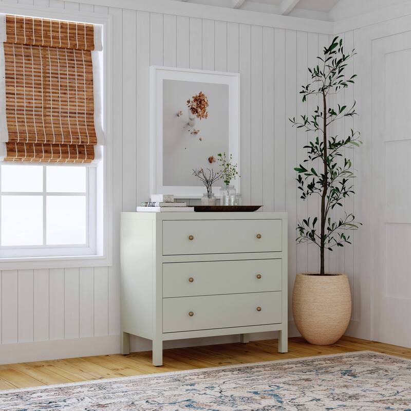 Nora 3-Drawer Wood Dresser - Sage Green