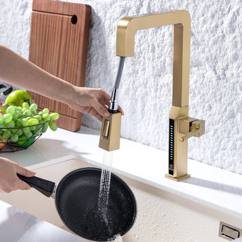 17-1/4"H Kitchen Sink Faucets with Pull Down Sprayer, Kitchen Faucet for Sink