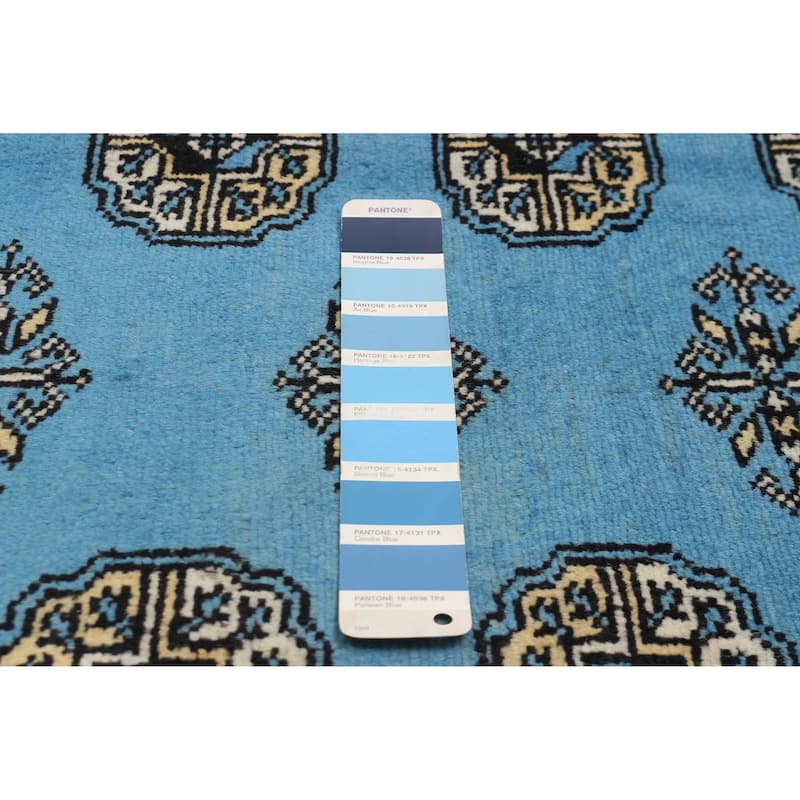 Finest Peshawar Bokhara Blue Rug 5'0" x 7'9" - 5'0 x 7'9