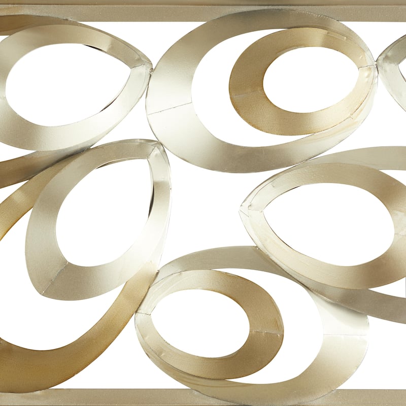 Metal Abstract Scallop Ribbon Wall Decor with Black Frame - Gold - Roche River Decor