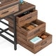 preview thumbnail 55 of 56, Computer Desk with 5 Drawers, Reversible Writing Desk with File Cabinet Printer Stand