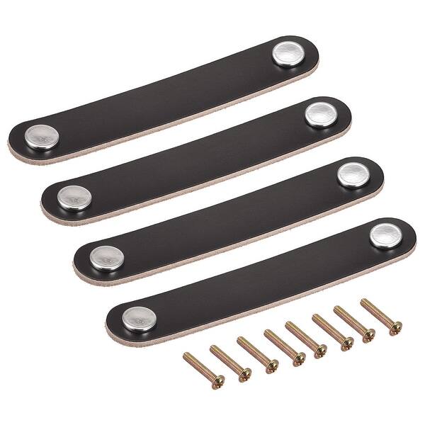 Drawer Pulls, 6.69" 4Pcs Leather Dresser Handles Door Knobs Cupboard Pull,  Black - Bed Bath & Beyond - 36187511