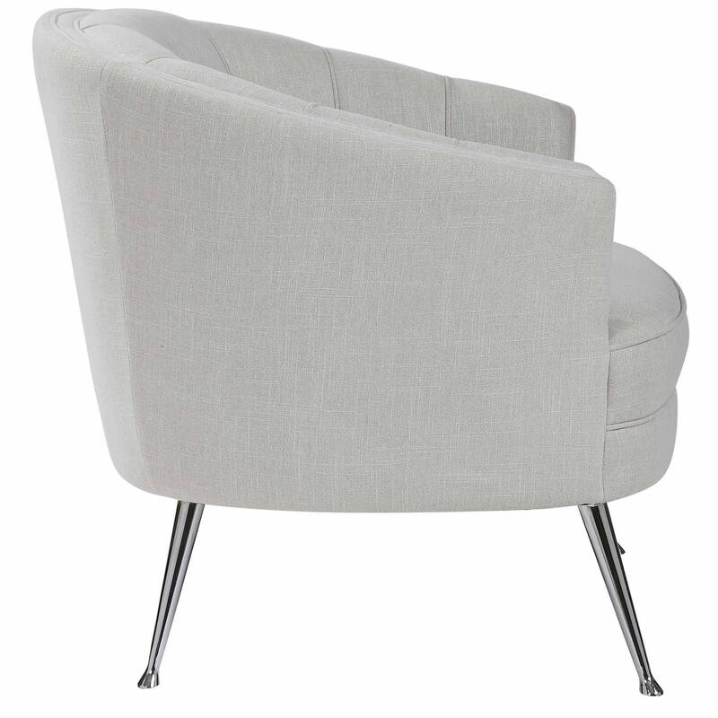 Uttermost Janie 33" Wide Upholstered Arm Chair with Iron Legs