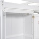 preview thumbnail 10 of 14, White Full Size Wood Loft Bed with Built-in Wardrobe and Storage Shelves, Led light