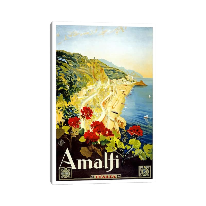 iCanvas "Amalfi Advertising Vintage Poster" by Unknown Artist Canvas Print