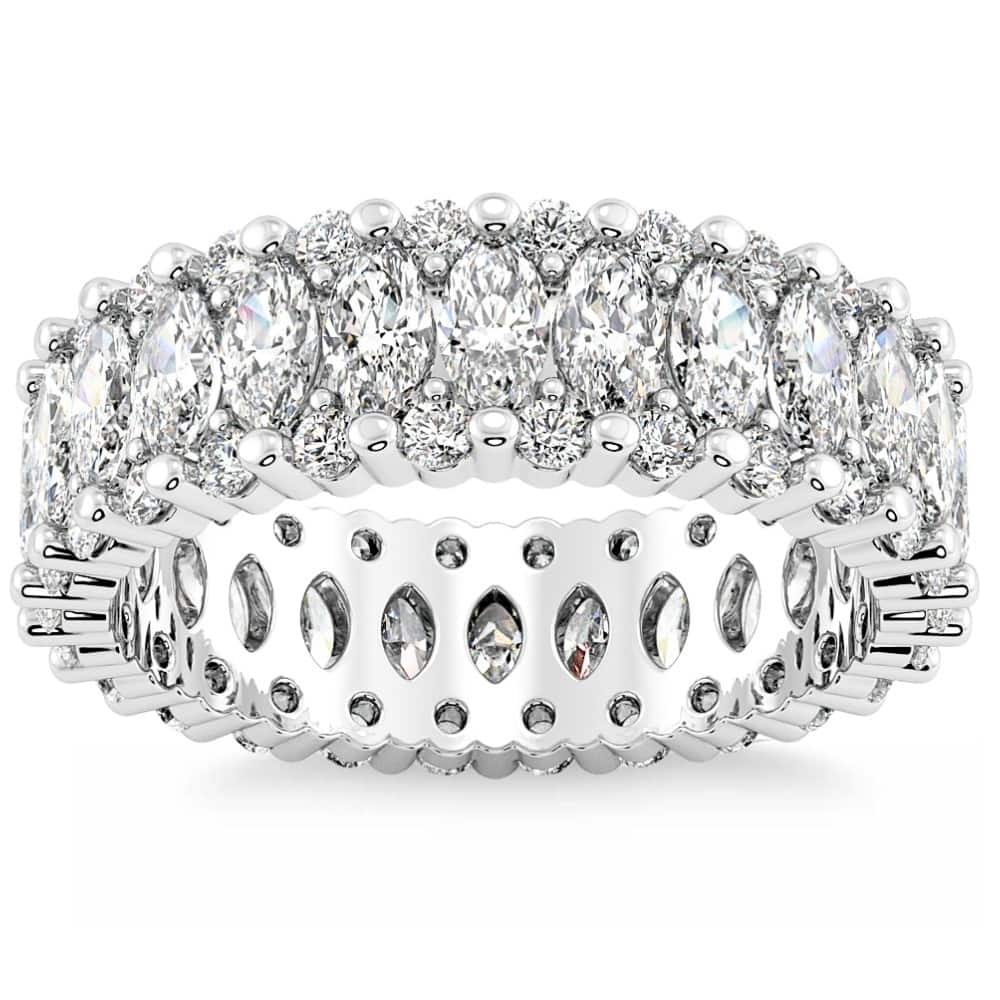 6 Ct Marquise Diamond Eternity Ring Gold Lab Grown Womens Eternity Band