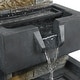 preview thumbnail 10 of 9, 34.25-Inch H Gray Modern Column Outdoor Cement Fountain with LED Light