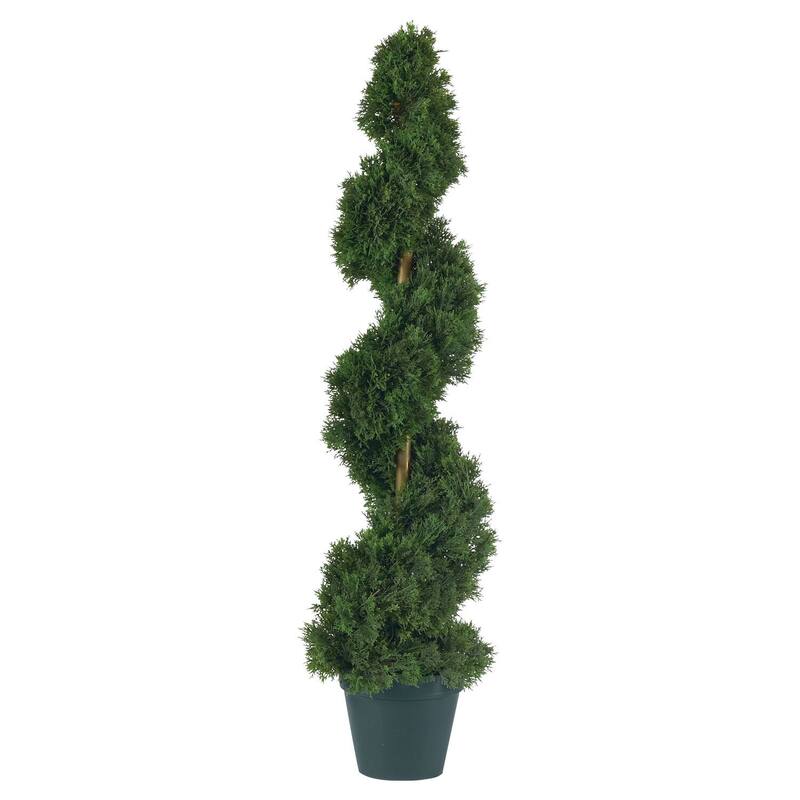 Spiral Silk Tree - 3ft Indoor Outdoor Decorative Accent Tree - Baroque Design - 3ft.