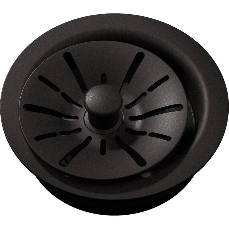 Elkay Quartz Perfect Drain 3-1/2" Polymer Disposer Flange with Removable Basket Strainer and Rubber Stopper