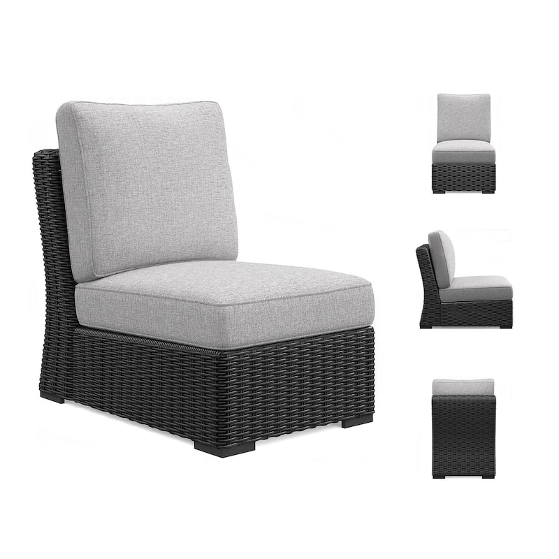 Signature Design By Ashley Beachcroft Outdoor Armless Chair - 24.75" W x 37.75" D x 34.63" H
