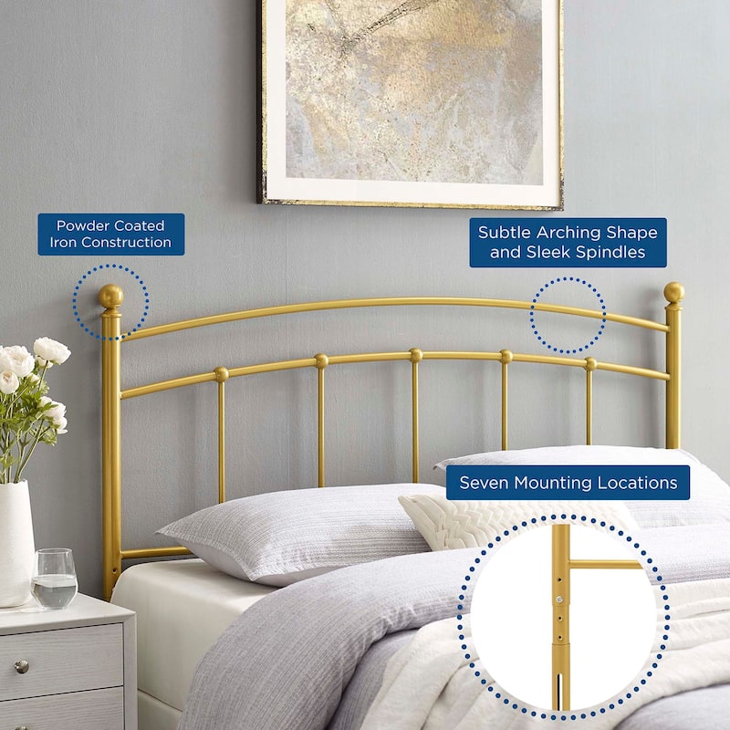 Abigail Queen Metal Headboard
