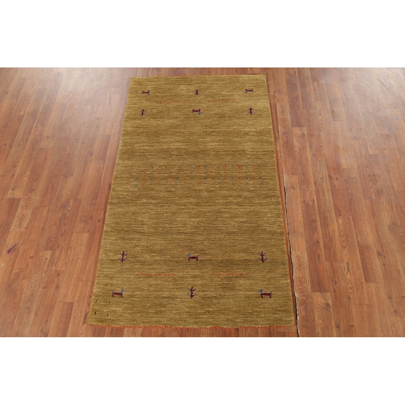 Animals Tribal Gabbeh Indian Accent Rug Handmade Modern Wool Carpet - 3'0"x 5'3"