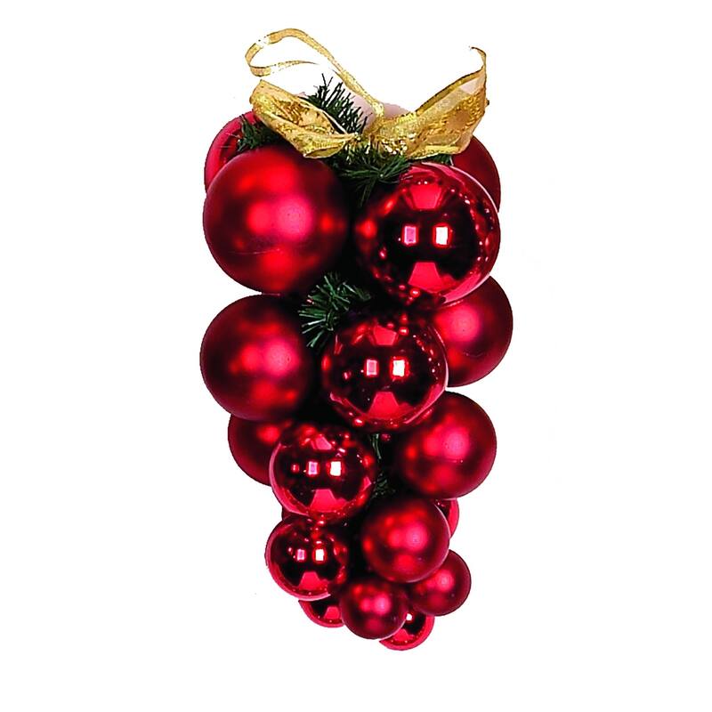12" Shatterproof Plastic Ball Teardrop, Red