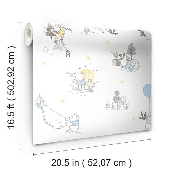 Blue & Yellow Disney Winnie The Pooh Playmates Peel and Stick Wallpaper by RoomMates