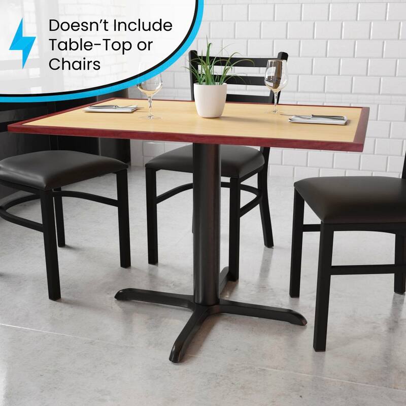 33" x 33" Restaurant Table X-Base with 4" Dia. Table Height Column