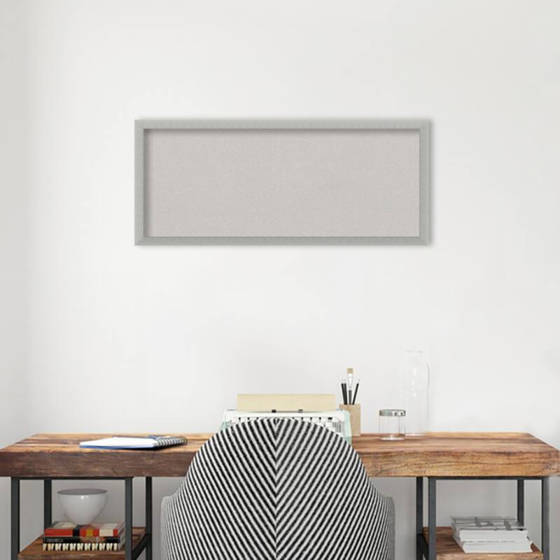 Silver Leaf Wood Framed Grey Corkboard Bulletin Board
