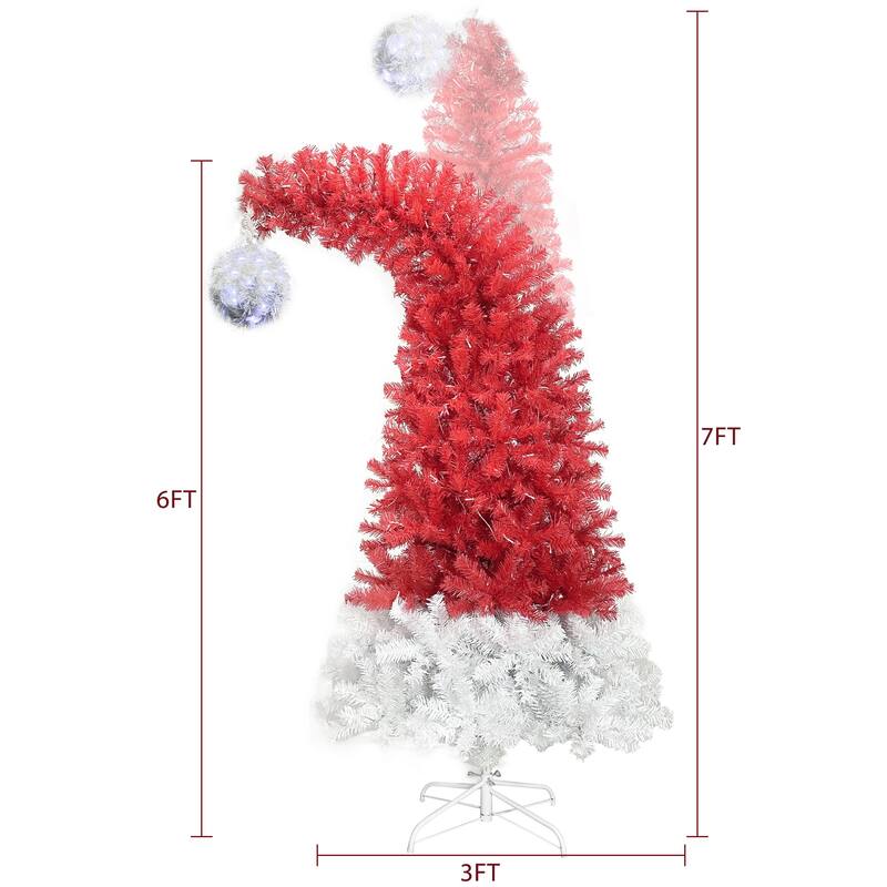 Whimsical 6FT Santa Hat Style Christmas Tree for Festive Decor