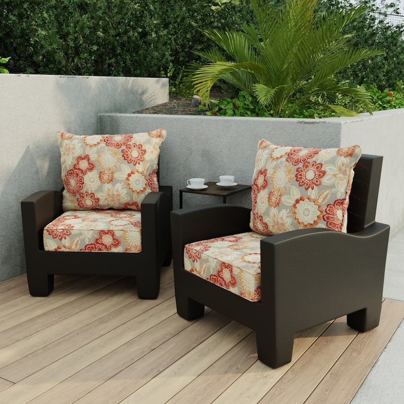 24" x 47" Outdoor Deep Seat Cushion Set with Welt - 46.5'' L x 24'' W x 6'' H