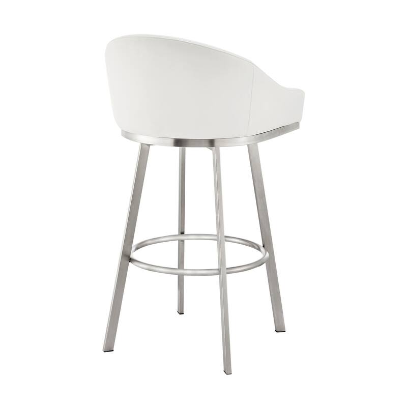 Eleanor Black or Brushed Stainless Steel Swivel Counter or Bar Stool