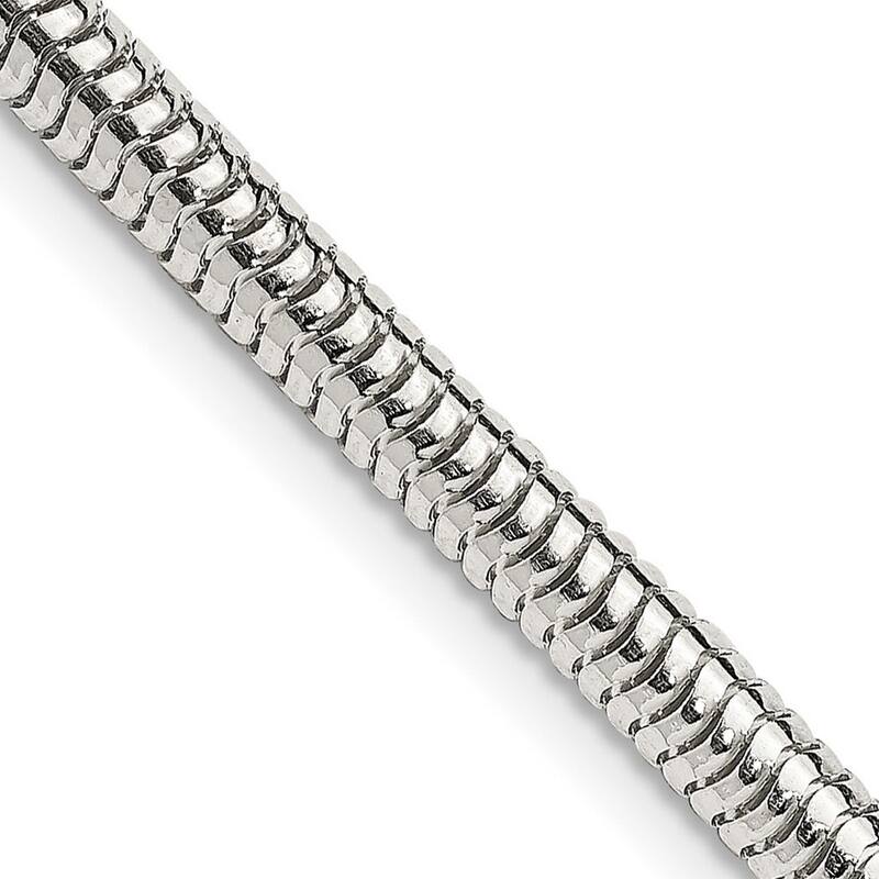 Curata 925 Sterling Silver Polished 4mm Snake Chain Necklace for Men