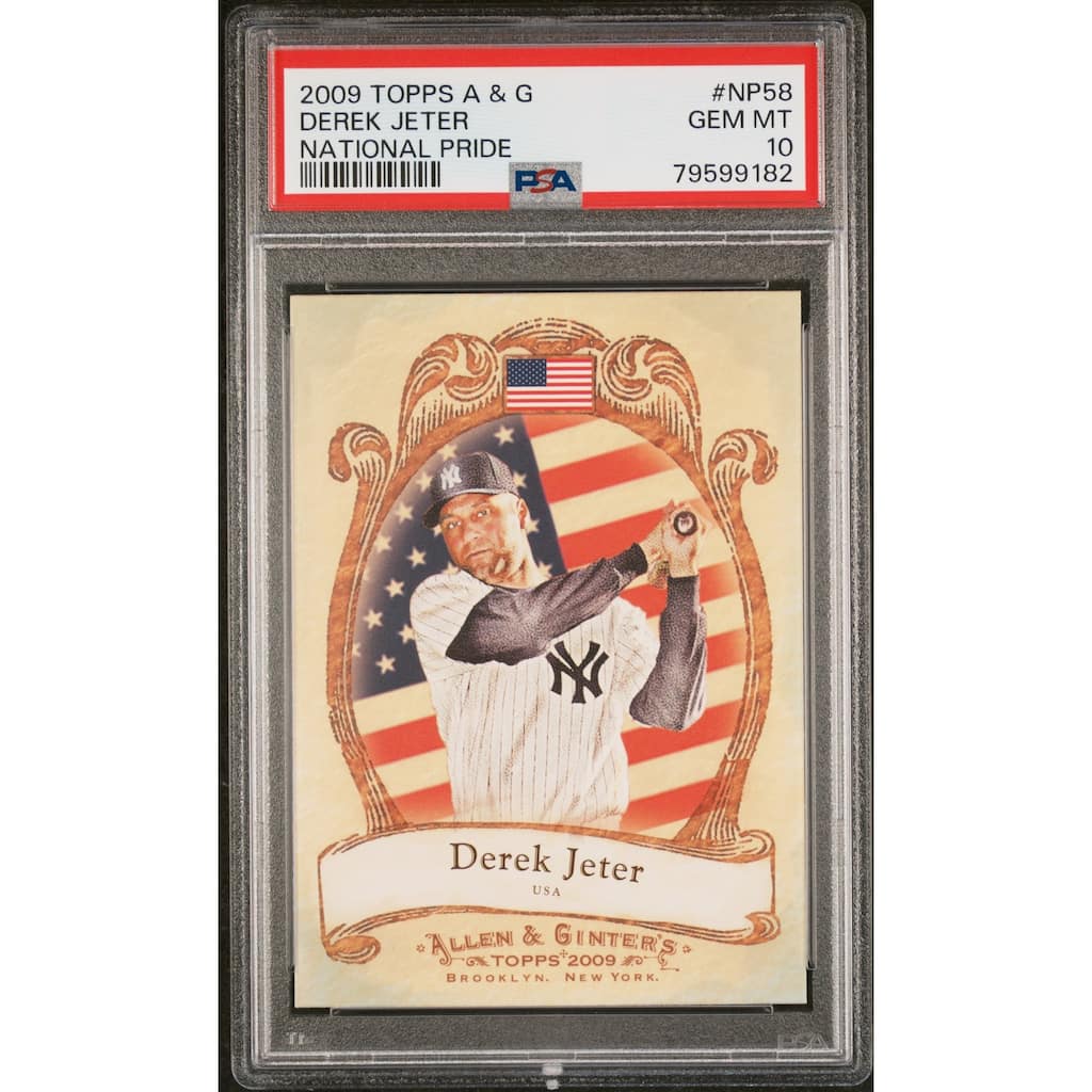 Derek Jeter 2009 Topps Allen & Ginter National Pride Card #NP58 Graded PSA 10 - 8'6" x 11'6"