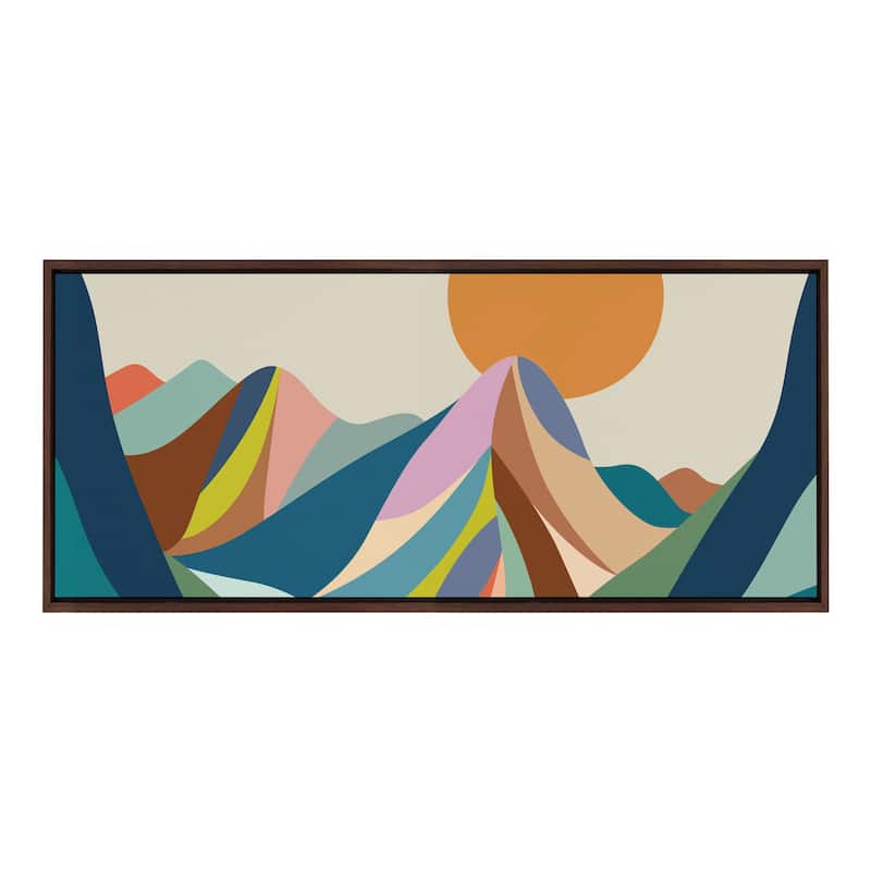 Kate and Laurel Sylvie Mountains Crop Framed Canvas by Rachel Lee