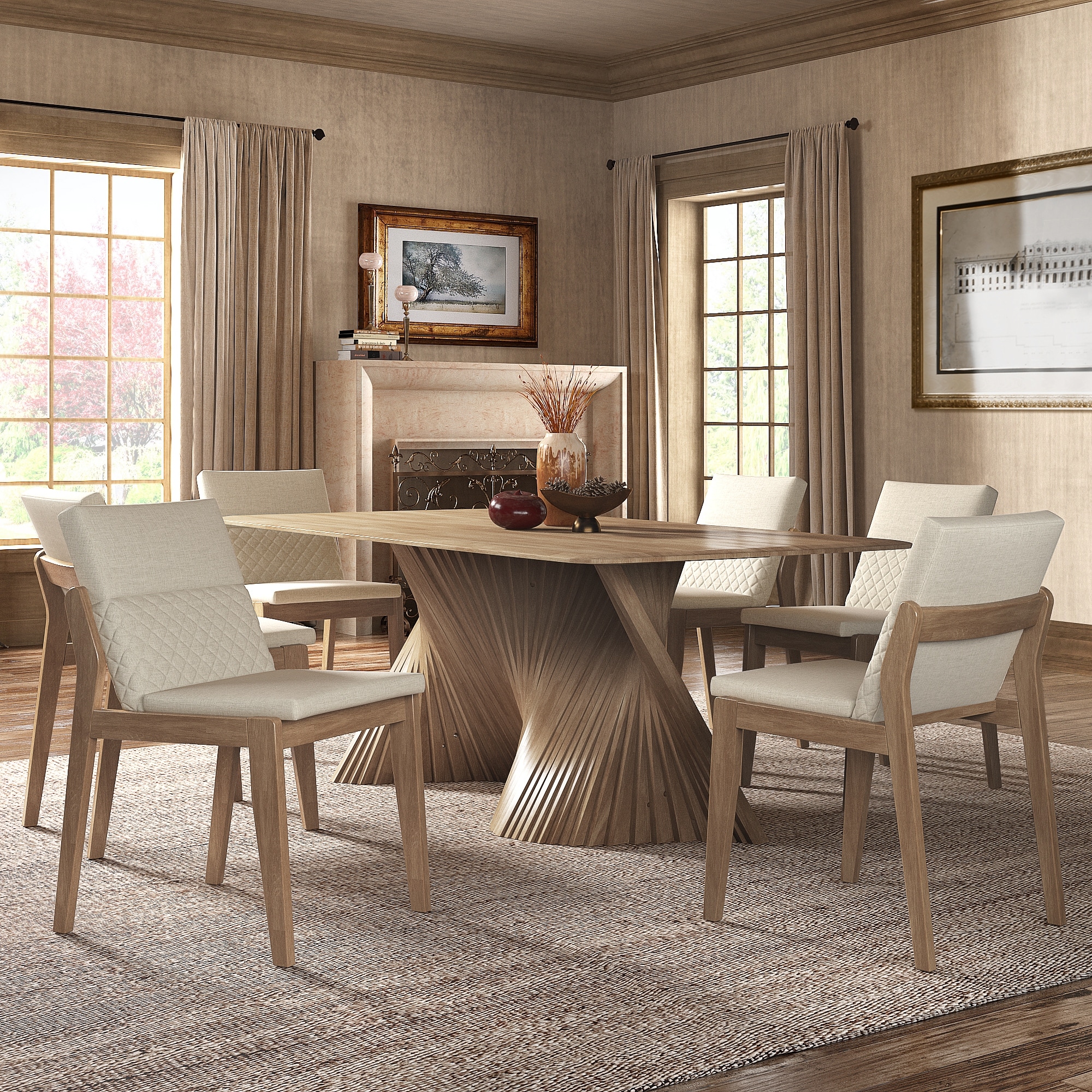 Norvik Wave Base Dining Table Set by iNSPIRE Q Modern - Overstock