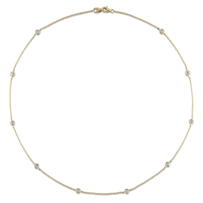 Miadora 3/4ct TDW Diamond Station Necklace in 14k Yellow Gold