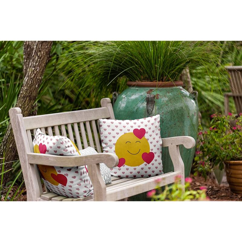 Love Emoji Valentines Day Decorative Throw Pillow