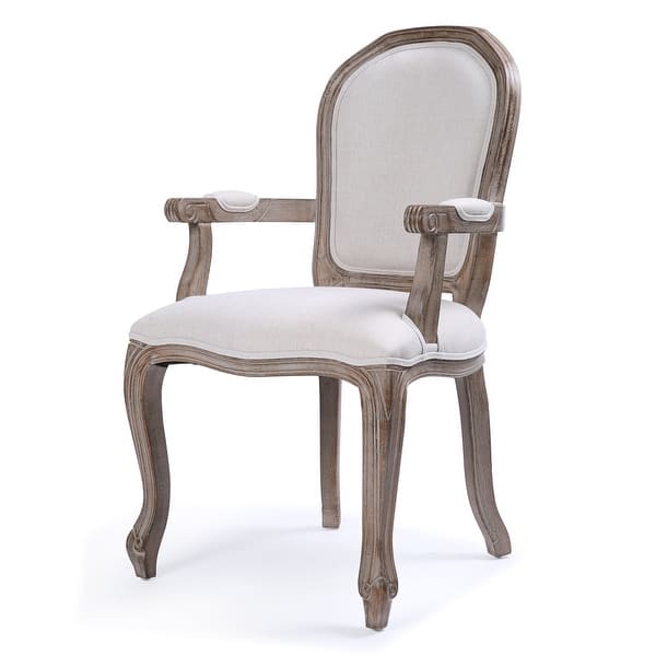Shop Belleze Elegant Upholstered Modern Linen High Back Formal Dining Chair W Padded Arm Rest And Wood Legs Beige Overstock 18132554