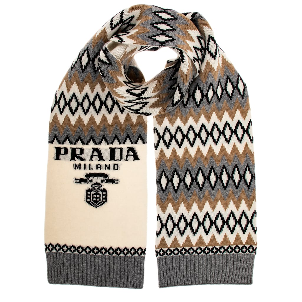 Prada Geometric Pattern Scarf