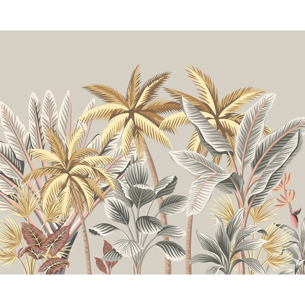Golden Tropical Palm Trees Wall Mural