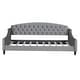 preview thumbnail 4 of 10, Gray Luxury Twin Size Velvet Upholstered Tufted Button Daybed, Sofa Bed for Bedroom and Living Room, Wooden Slats Support