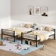 preview thumbnail 8 of 31, Bunk Bed Metal Twin Size Bunk Beds Frame with Ladder & Full-Length Guardrail Heavy Duty Sturdy 2 in 1 Convertible Bunk Bed