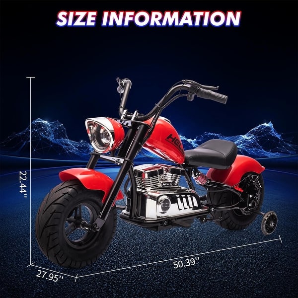 dimension image slide 1 of 3, Kids Ride On Dirt Bike, 36V Electric Off-Road Motorcycle, Top Speed ​​Up to 16.5 Mph, Spring Suspension