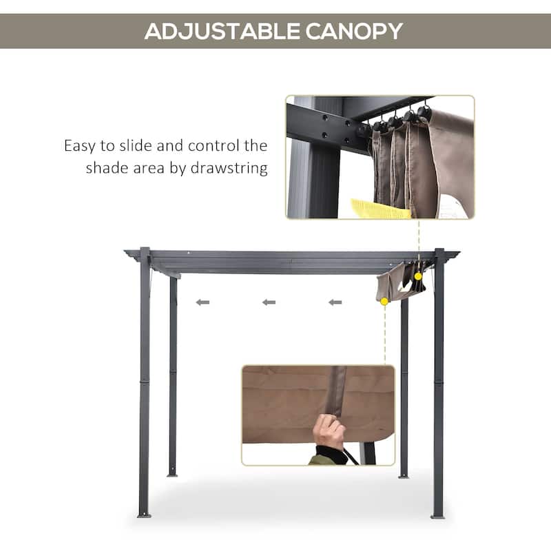 Outsunny Aluminium 10' x 10' Outdoor Pergola with Canopy Cover